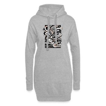Poésie en vers : étude du visage - Sweat-shirt à capuche long Femme - gris chiné - Devant