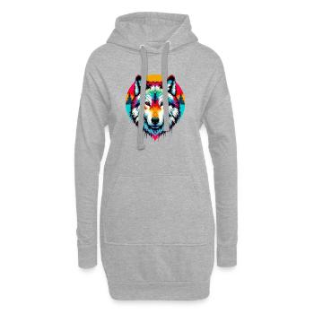 Loup - Sweat-shirt à capuche long Femme - gris chiné - Devant