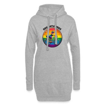 Roulez avec fierté - Sweat-shirt à capuche long Femme - gris chiné - Devant