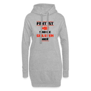 Wir sind die Geilsten hier Party Shirt Bier lustig - Hoodie-Kleid - Grau meliert - Vorne