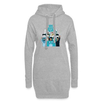 Nous portons du sarcette - Sensibilisation au harcèlement sexuel - Sweat-shirt à capuche long Femme - gris chiné - Devant
