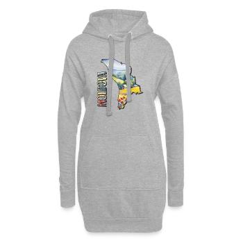 Aquarell Landkarte Moldawien - Hoodie-Kleid - Grau meliert - Vorne
