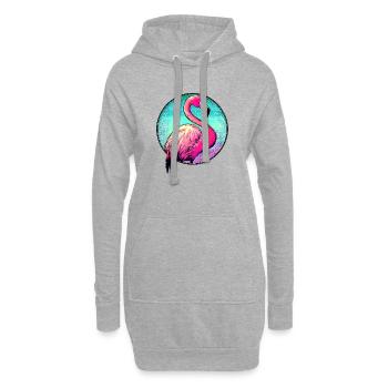 Flamant - Sweat-shirt à capuche long Femme - gris chiné - Devant