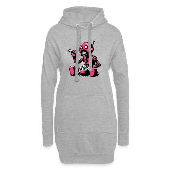 Robot extraterrestre martien extraterrestre - Sweat-shirt à capuche long Femme - gris chiné - Devant