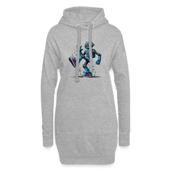 Außerirdischer außerirdischer Roboter tanzt - Hoodie-Kleid - Grau meliert - Vorne