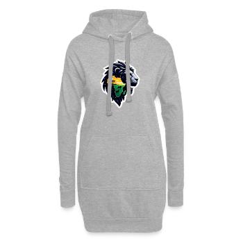 Majestueux Lion d’Afrique - Sweat-shirt à capuche long Femme - gris chiné - Devant