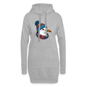 Mouette - Sweat-shirt à capuche long Femme - gris chiné - Devant