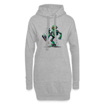 Außerirdischer außerirdischer Roboter tanzt - Hoodie-Kleid - Grau meliert - Vorne