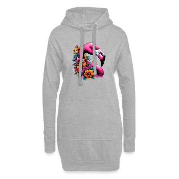 Flamingo - Hoodie-Kleid - Grau meliert - Vorne