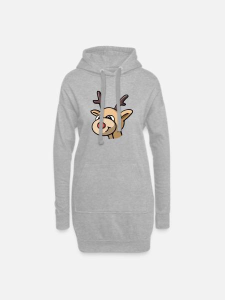 Rudolf Rentier - Hoodie-Kleid - Grau meliert
