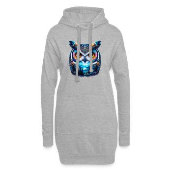 Eule - Hoodie-Kleid - Grau meliert - Vorne