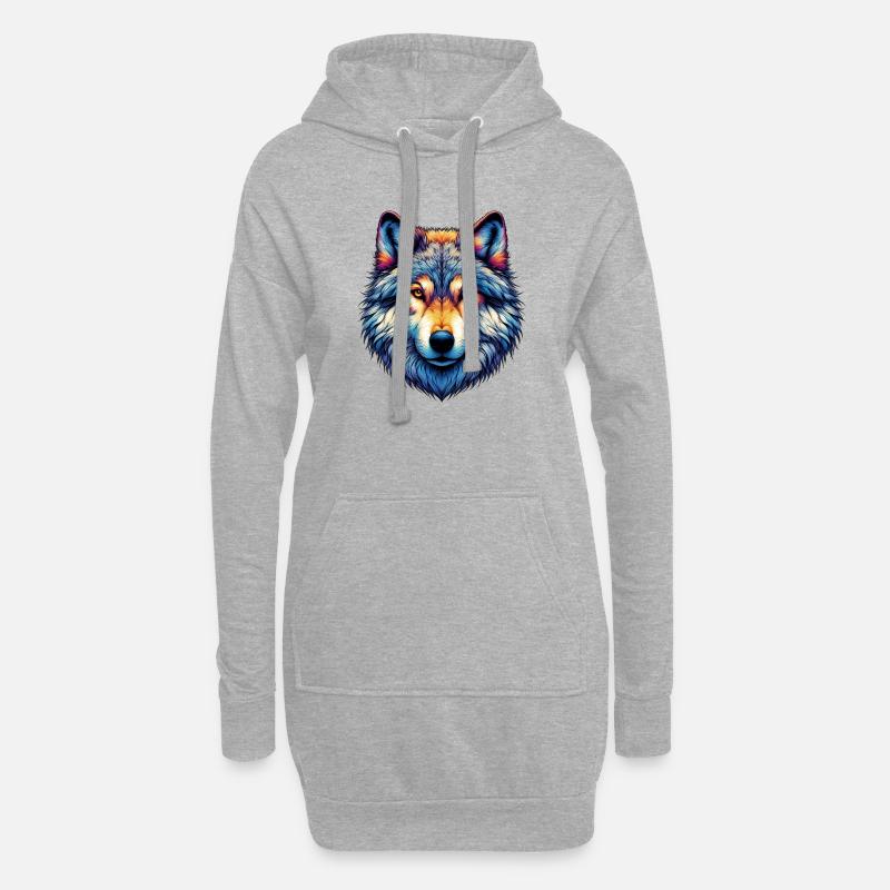 Wolf - Hoodie-Kleid - Grau meliert