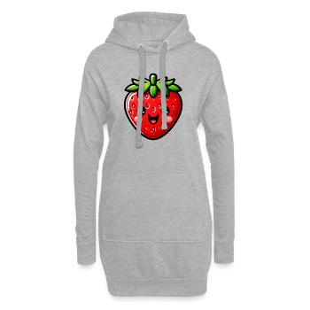 Fraise Fraises - Sweat-shirt à capuche long Femme - gris chiné - Devant