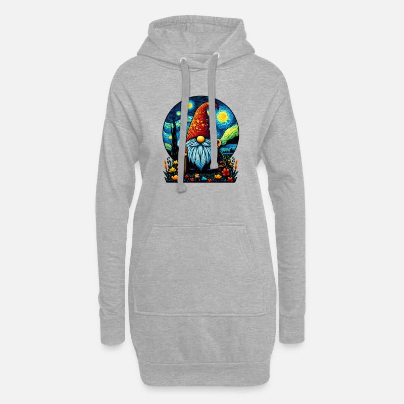 Gnom - Hoodie-Kleid - Grau meliert
