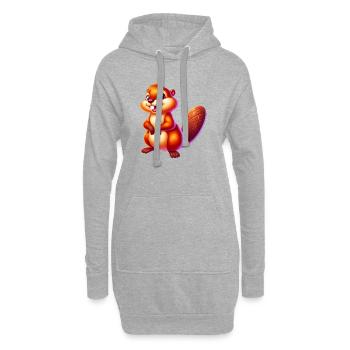 Castor - Sweat-shirt à capuche long Femme - gris chiné - Devant