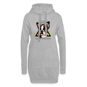 Boston Terrier Shirt Klein aber oho - Hoodie-Kleid - Grau meliert - Vorne