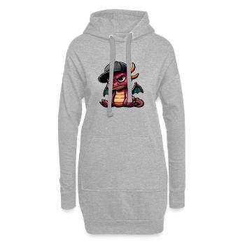 dragon hiphop mauve casquette - Sweat-shirt à capuche long Femme - gris chiné - Devant