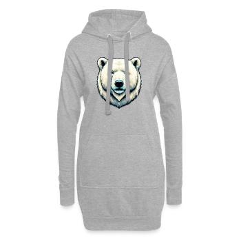 Ours polaire blanc - Sweat-shirt à capuche long Femme - gris chiné - Devant