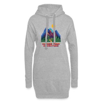 Retro Gaming Abenteuer - Hoodie-Kleid - Grau meliert - Vorne