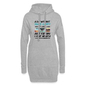 Ein Tag ohne Brettspiele - lustiger Spruch - Hoodie-Kleid - Grau meliert - Vorne