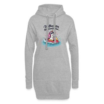 Licorne Cool Jet Ski - Sweat-shirt à capuche long Femme - gris chiné - Devant