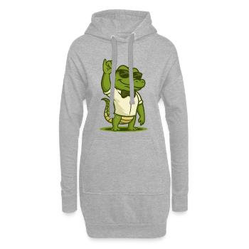 Salière Crocodile - Sweat-shirt à capuche long Femme - gris chiné - Devant