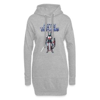 Cattus Templarius Katzenritter - Hoodie-Kleid - Grau meliert - Vorne