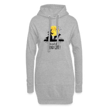 Die mit dem Dobermann geht ! - Hoodie-Kleid - Grau meliert - Vorne