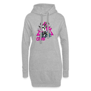 Chaos Ziege Punkrock Design - Hoodie-Kleid - Grau meliert - Vorne