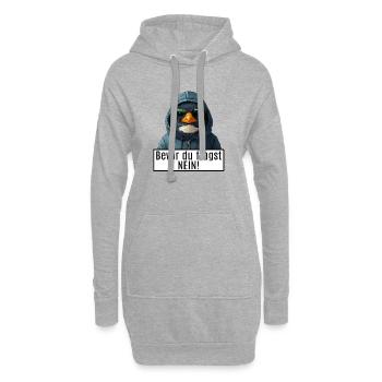 Grauer Pinguin mit Sonnenbrille und Hoodie - Hoodie-Kleid - Grau meliert - Vorne