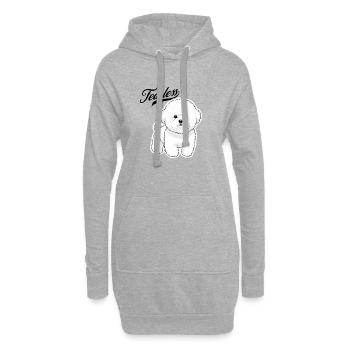 Furchtloser Pudel - Hoodie-Kleid - Grau meliert - Vorne
