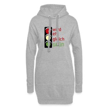 sera de toute façon VERT - Sweat-shirt à capuche long Femme - gris chiné - Devant