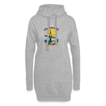 Chemise Hamburg Köhlbrand Bridge – Design rétro - Sweat-shirt à capuche long Femme - gris chiné - Devant