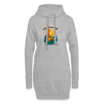 Hamburg Michel Shirt – St. Michaelis Kirche Retro  - Hoodie-Kleid - Grau meliert - Vorne