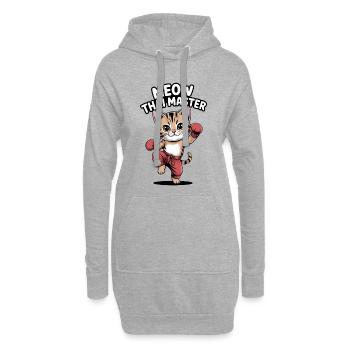 Kätzchen Karate Meister Design - Hoodie-Kleid - Grau meliert - Vorne