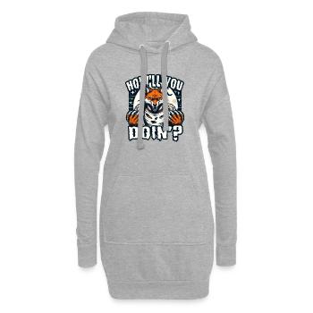 Werwolf-Fuchs: Howl You Doin? Halloweennacht - Hoodie-Kleid - Grau meliert - Vorne