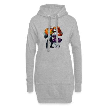 Halloween Couple :) - Hoodie-Kleid - Grau meliert - Vorne