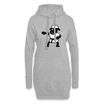 Karate Schaf - Hoodie-Kleid - Grau meliert - Vorne