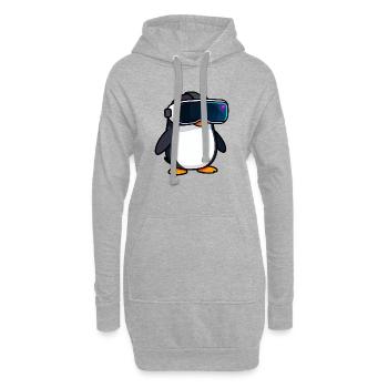 Nerdiger Pinguin VR Gaming PC Zocker Design - Hoodie-Kleid - Grau meliert - Vorne