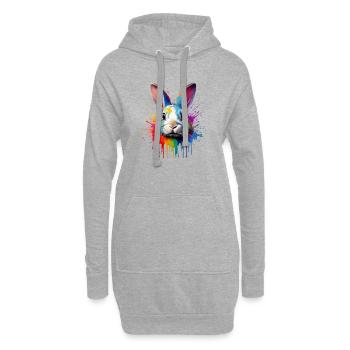 Kaninchen Farbschleier - Hoodie-Kleid - Grau meliert - Vorne