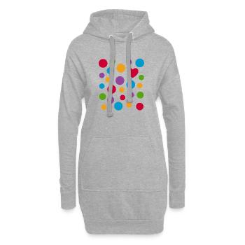 Spotty Dots Heart T-Shirt – Bunt gefleckte Liebe - Hoodie-Kleid - Grau meliert - Vorne
