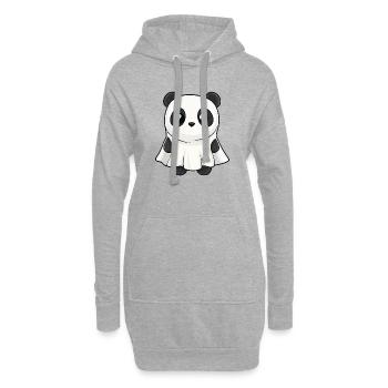 Panda Halloween fantôme - Sweat-shirt à capuche long Femme - gris chiné - Devant