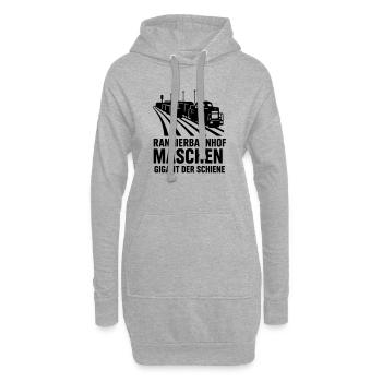 Rangierbahnhof Maschen Güterzug Gleise  - Hoodie-Kleid - Grau meliert - Vorne