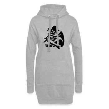 Tauben bringen Frieden - Hoodie-Kleid - Grau meliert - Vorne