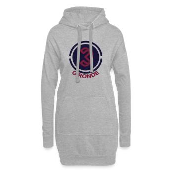Emblème circulaire Gironde 33 - Sweat-shirt à capuche long Femme - gris chiné - Devant