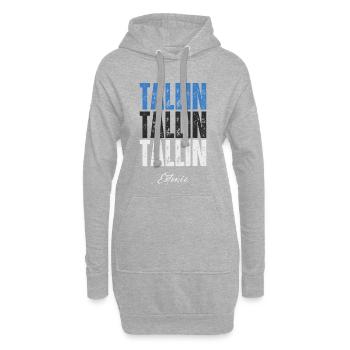 Tallinn Estland, estnischer Stolz - Hoodie-Kleid - Grau meliert - Vorne