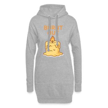 T-shirt d’ambiance bougie brûlée - Sweat-shirt à capuche long Femme - gris chiné - Devant