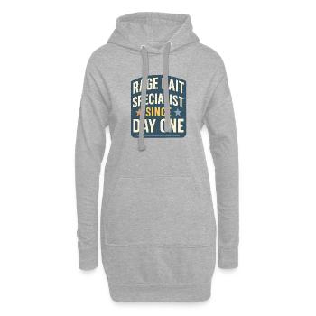 Wutköder-Spezialist seit dem ersten Tag, lustiger Spruch - Hoodie-Kleid - Grau meliert - Vorne