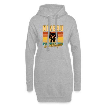 Level 19 Years Birthday Gamer Vintage Humor - Sweat-shirt à capuche long Femme - gris chiné - Devant