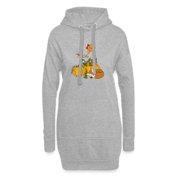10_Kuerbis_im_Herbst - Sweat-shirt à capuche long Femme - gris chiné - Devant